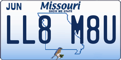 MO license plate LL8M8U