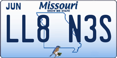 MO license plate LL8N3S