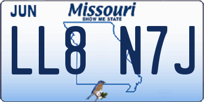 MO license plate LL8N7J
