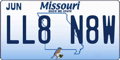 MO license plate LL8N8W