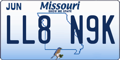 MO license plate LL8N9K