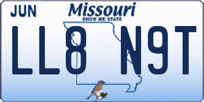 MO license plate LL8N9T