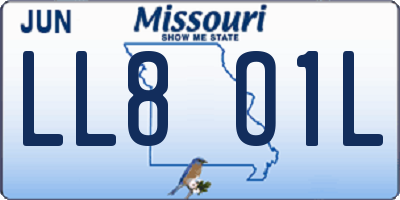 MO license plate LL8O1L