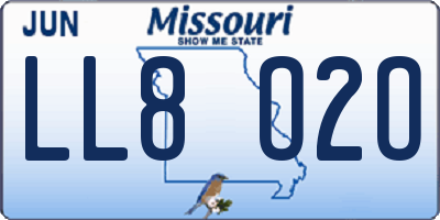 MO license plate LL8O2O