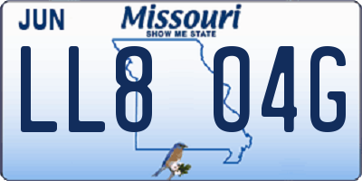 MO license plate LL8O4G