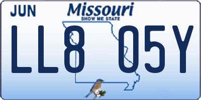 MO license plate LL8O5Y