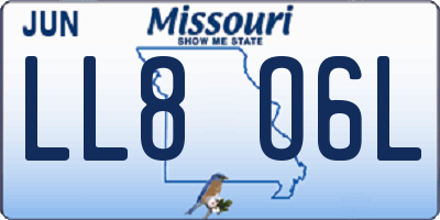 MO license plate LL8O6L