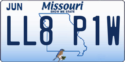 MO license plate LL8P1W