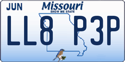 MO license plate LL8P3P