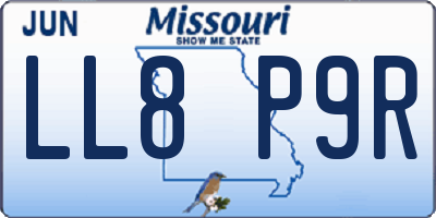 MO license plate LL8P9R