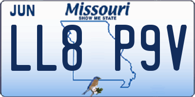MO license plate LL8P9V