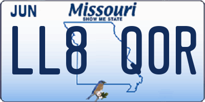 MO license plate LL8Q0R