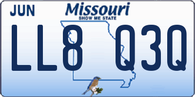 MO license plate LL8Q3Q