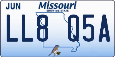 MO license plate LL8Q5A