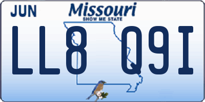 MO license plate LL8Q9I