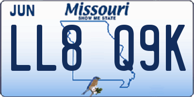 MO license plate LL8Q9K