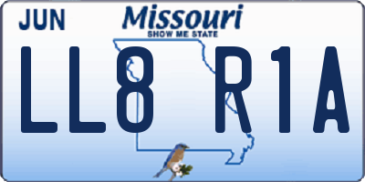 MO license plate LL8R1A