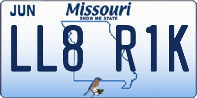 MO license plate LL8R1K