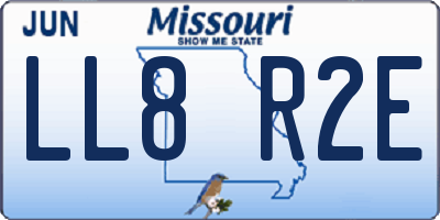 MO license plate LL8R2E