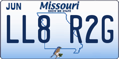 MO license plate LL8R2G