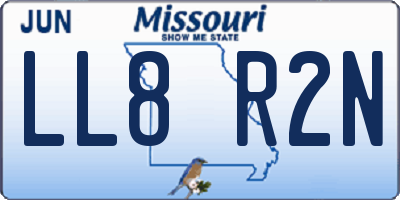 MO license plate LL8R2N