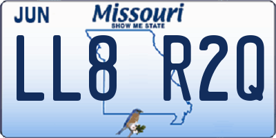 MO license plate LL8R2Q