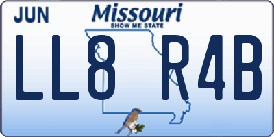 MO license plate LL8R4B