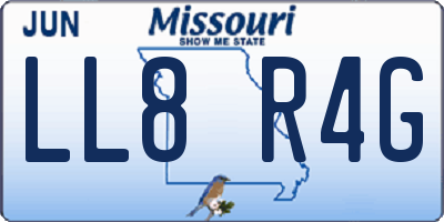 MO license plate LL8R4G