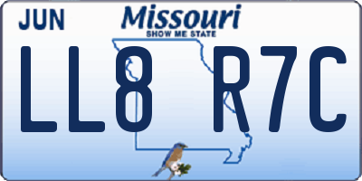 MO license plate LL8R7C
