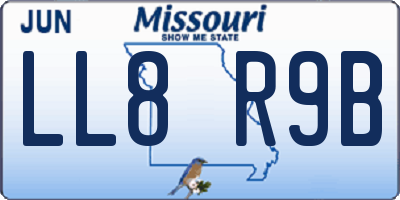 MO license plate LL8R9B