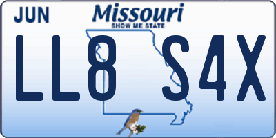 MO license plate LL8S4X