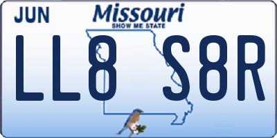 MO license plate LL8S8R