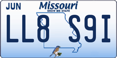 MO license plate LL8S9I