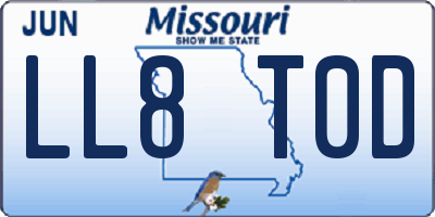 MO license plate LL8T0D