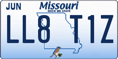 MO license plate LL8T1Z