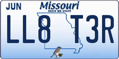 MO license plate LL8T3R