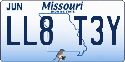 MO license plate LL8T3Y
