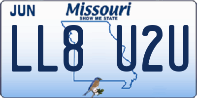 MO license plate LL8U2U