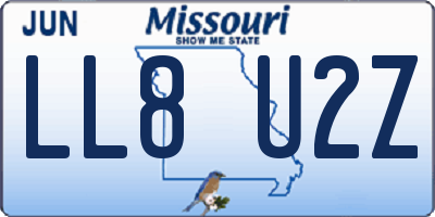 MO license plate LL8U2Z