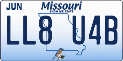 MO license plate LL8U4B