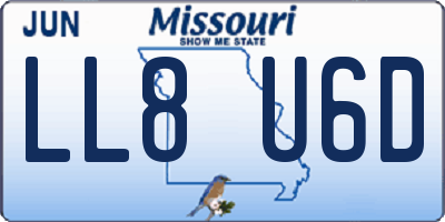 MO license plate LL8U6D