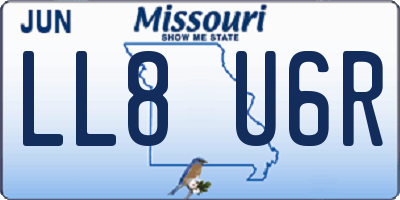 MO license plate LL8U6R