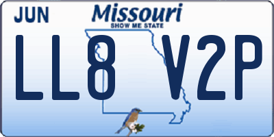 MO license plate LL8V2P