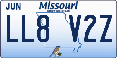 MO license plate LL8V2Z