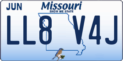 MO license plate LL8V4J