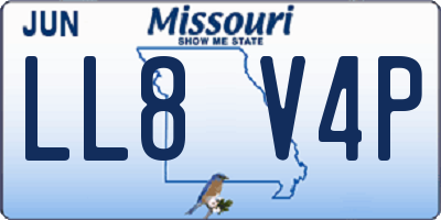 MO license plate LL8V4P