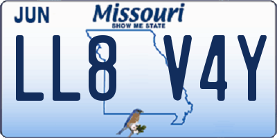 MO license plate LL8V4Y