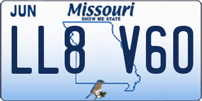 MO license plate LL8V6O