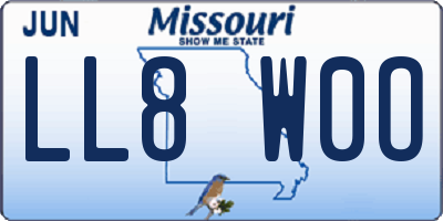 MO license plate LL8W0O