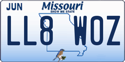MO license plate LL8W0Z